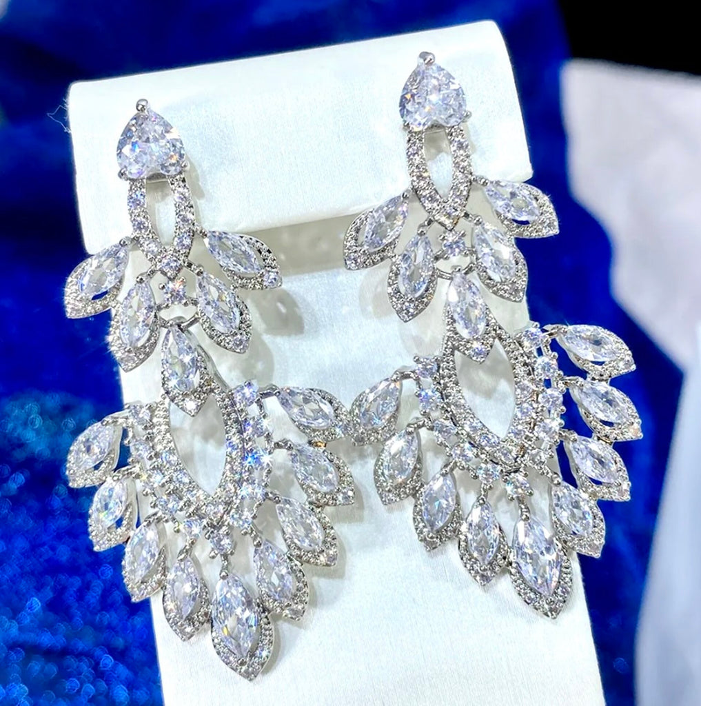 Wedding Jewelry - Luxury Cubic Zirconia Bridal Earrings