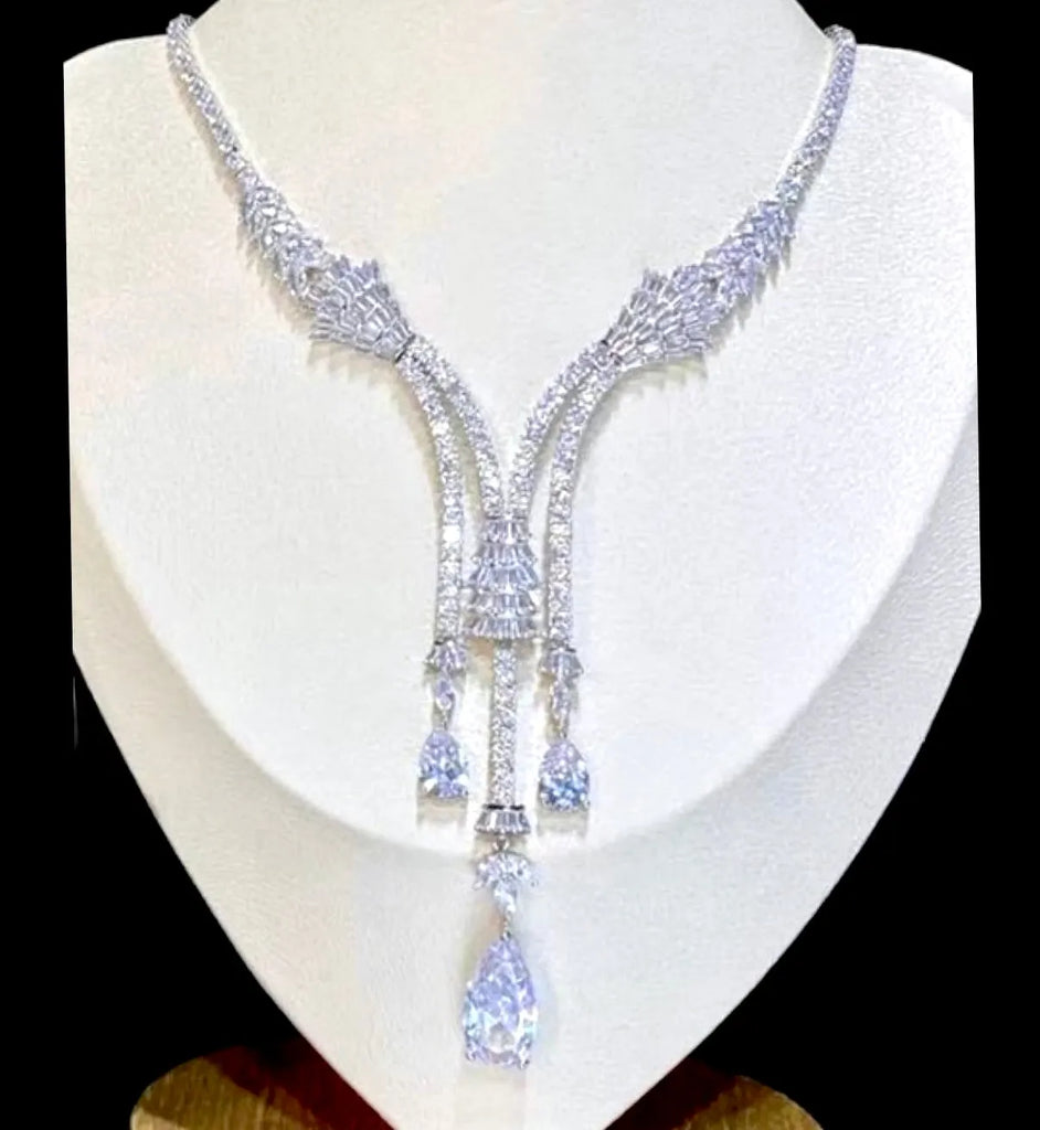 Wedding Jewelry - Luxury Silver Cubic Zirconia Bridal Jewelry Set