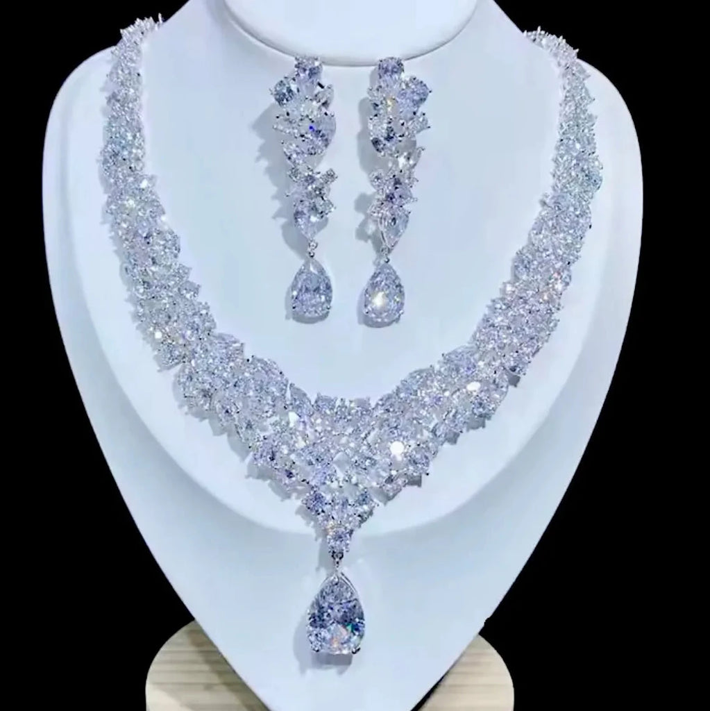 Wedding Jewelry - Luxury 3-Piece Cubic Zirconia Bridal Jewelry Set