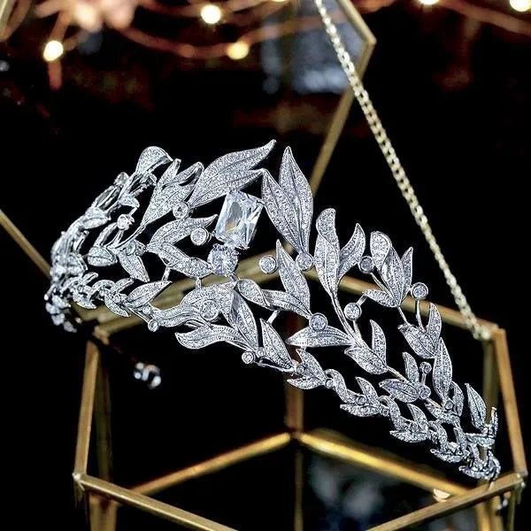 Wedding Hair Accessories - Micro-Pave Cubic Zirconia Bridal Tiara