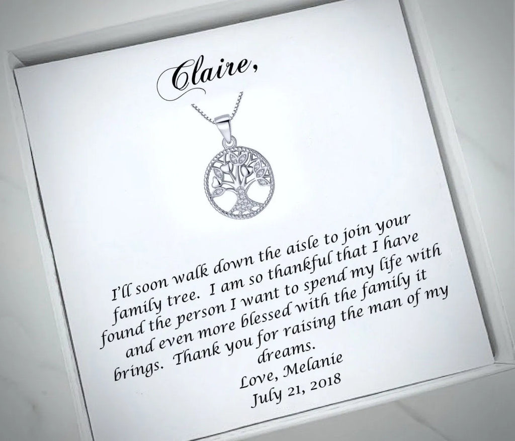 Bridal Party Gifts - Sterling Silver and Cubic Zirconia MOG Necklace