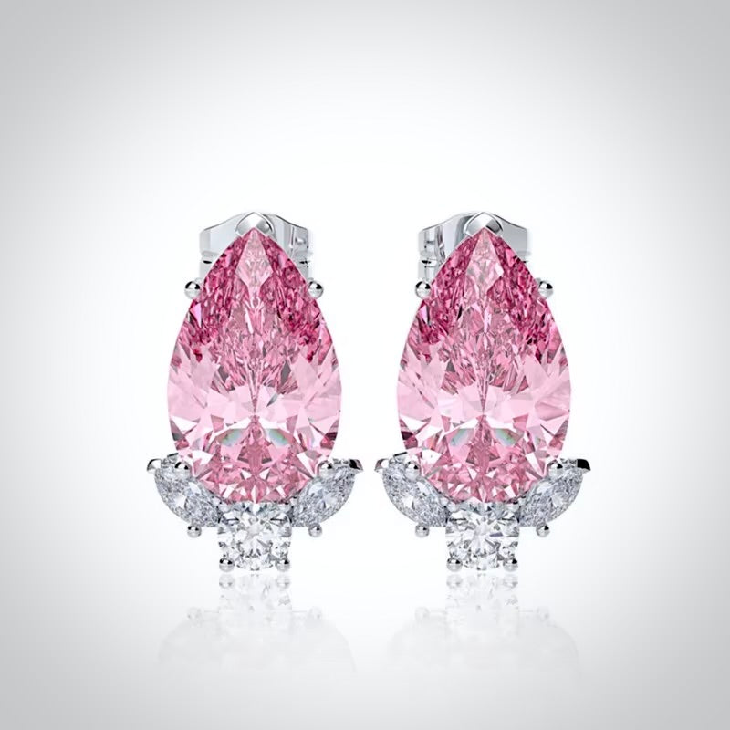 Wedding Jewelry | Minimalist CZ Bridal Stud Earrings - Blue, Pink & Aqua