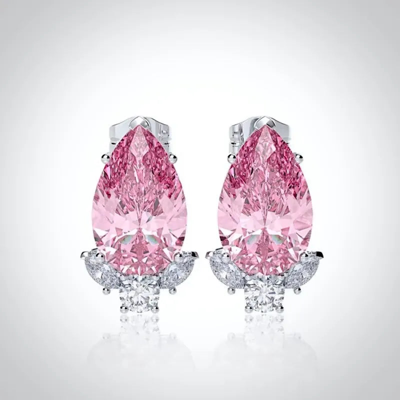 Wedding Jewelry | Minimalist CZ Bridal Stud Earrings - Blue, Pink & Aqua