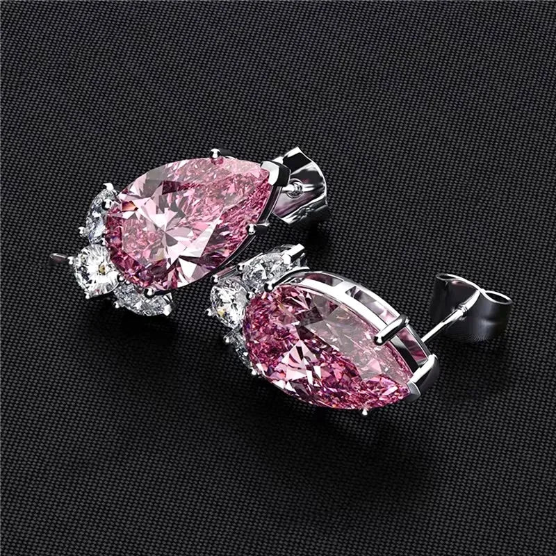 Wedding Jewelry | Minimalist CZ Bridal Stud Earrings - Blue, Pink & Aqua