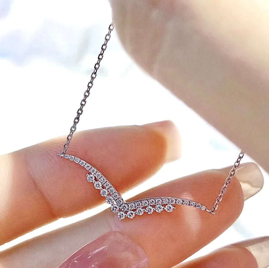 Morena Minimalist CZ Bridal Necklace in Sterling Silver ADORA