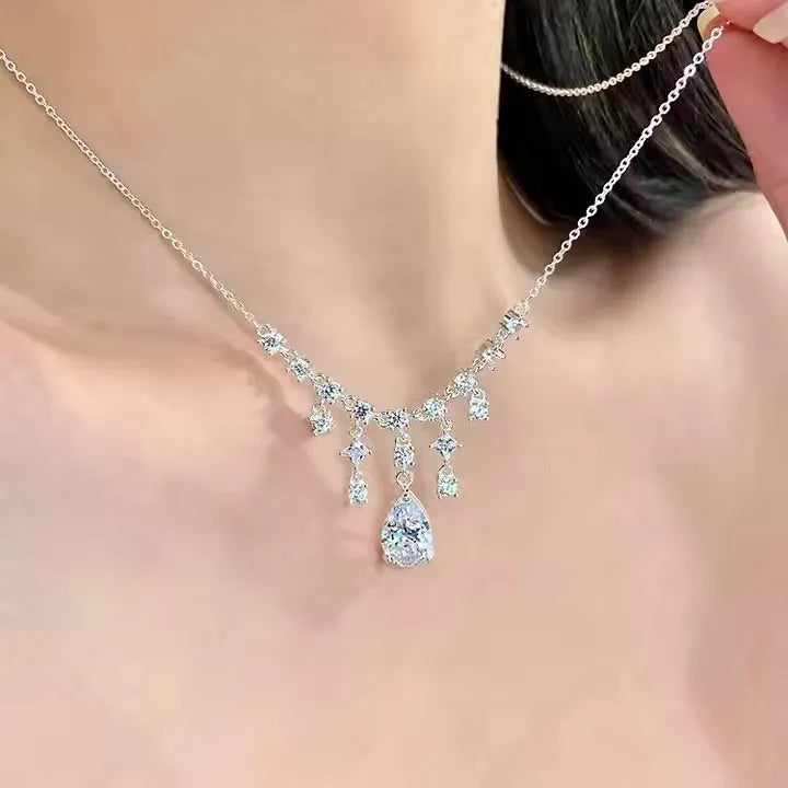 Wedding Jewelry - Minimalist Cubic Zirconia Bridal Necklace 'Dream'