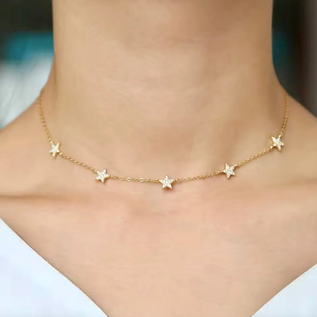 Minimalist Star Necklace | Bridal Jewelry in Silver & Gold