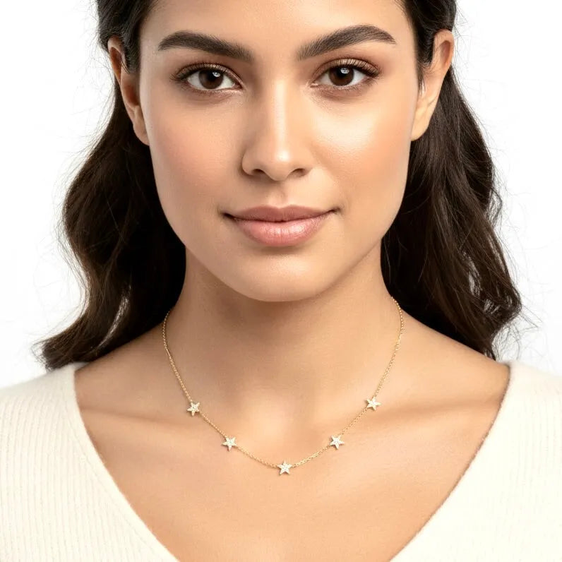 Minimalist Star Necklace | Bridal Jewelry in Silver & Gold