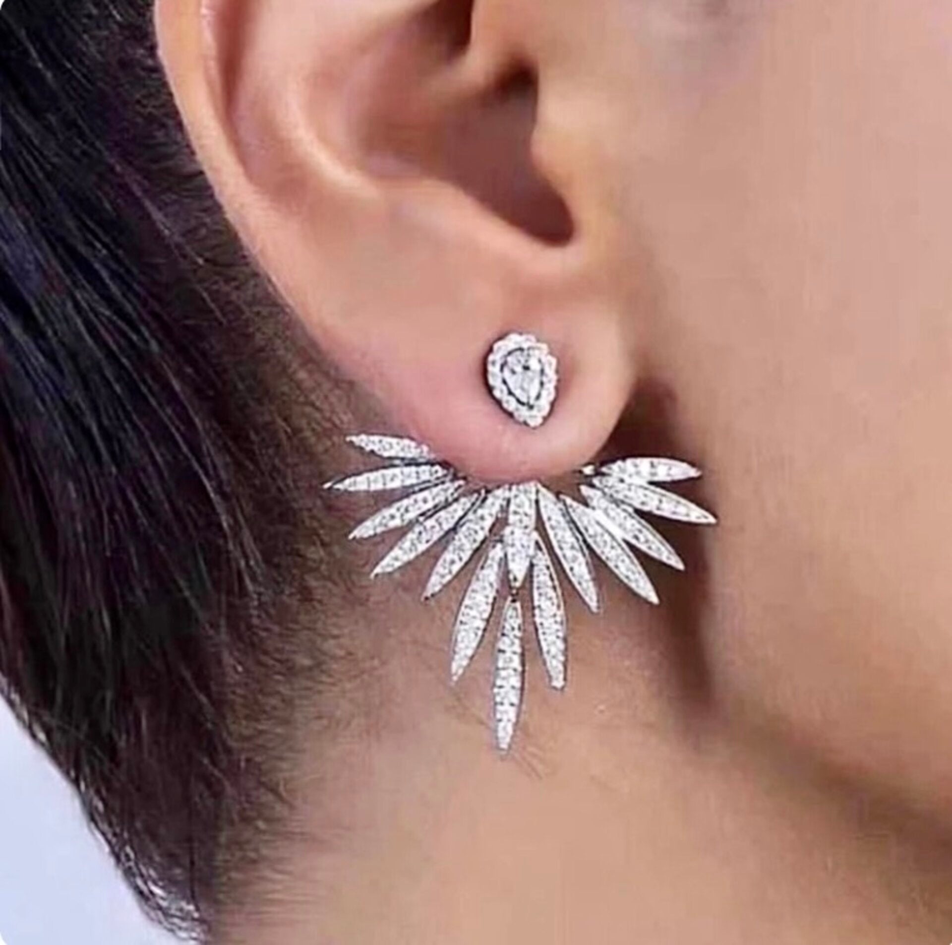Adora by Simona Wedding Jewelry Modern Cubic Zirconia Bridal Earrings