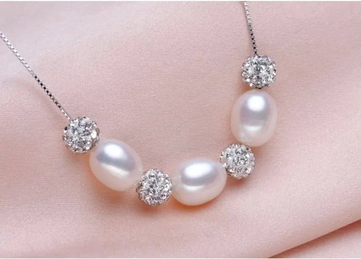 Pearl Wedding Jewelry - Sterling Silver and Natural Pearl 3-Piece Bridal Jewelry Set - More Colors