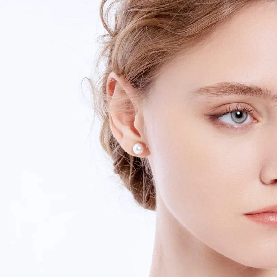 Pearl Wedding Jewelry - Freshwater Pearl and Sterling Silver Stud Earrings - More Colors