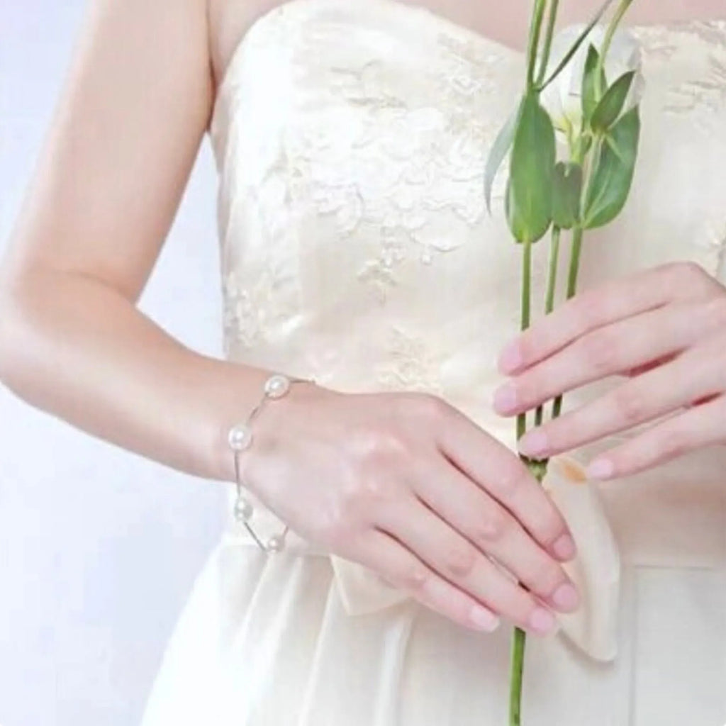 Wedding Pearl Jewelry - Sterling Silver and Natural Pearl Bridal Bracelet - More Colors Available