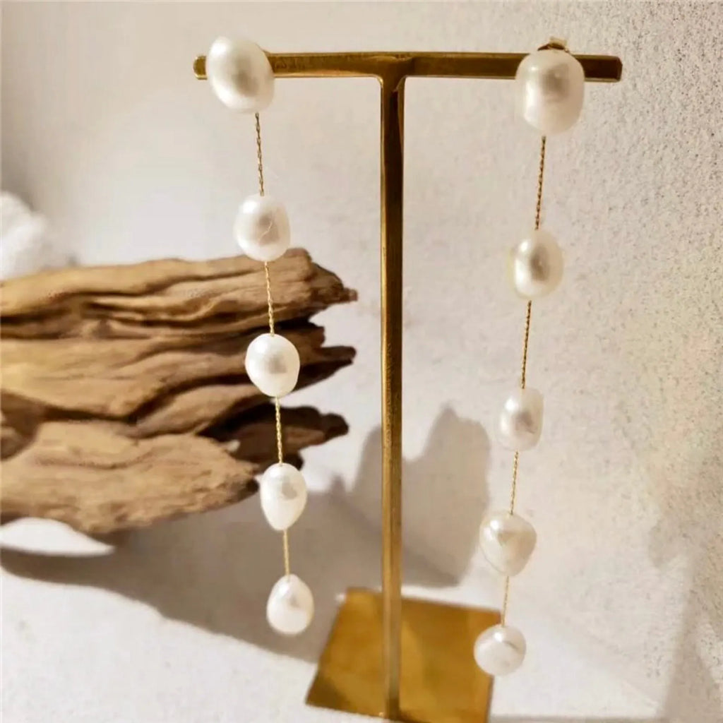 Pearl Wedding Jewelry - Natural Pearl Bridal Earrings - Available in Gold and Silver