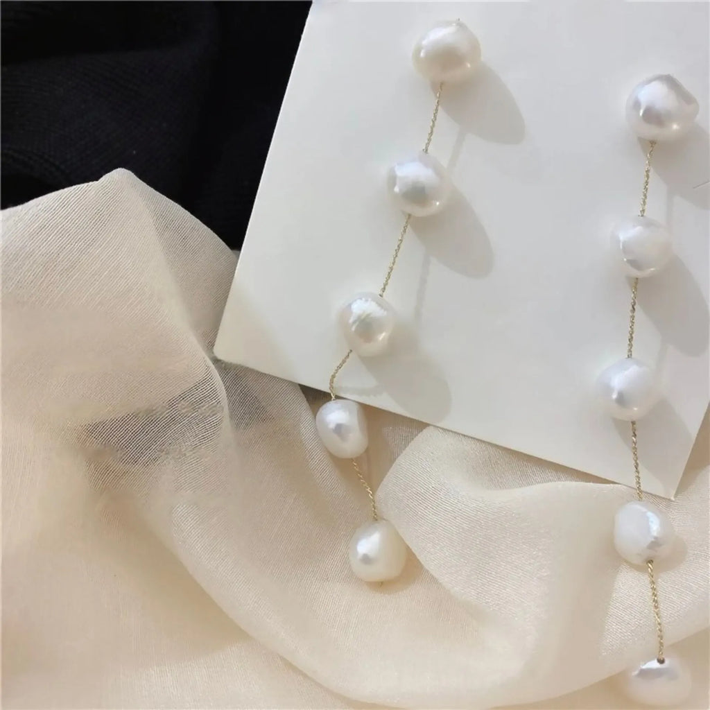 Pearl Wedding Jewelry - Natural Pearl Bridal Earrings - Available in Gold and Silver