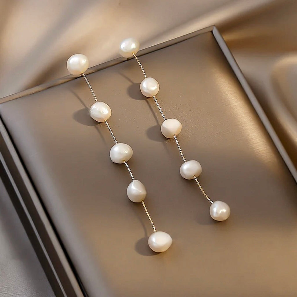 Pearl Wedding Jewelry - Natural Pearl Bridal Earrings - Available in Gold and Silver