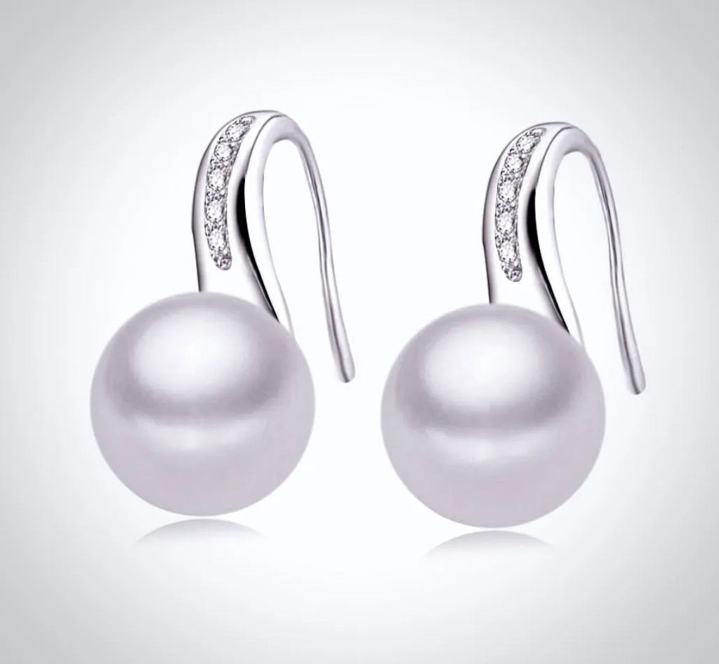 Wedding Pearl Jewelry - Freshwater Pearl Sterling Silver Bridal Earrings