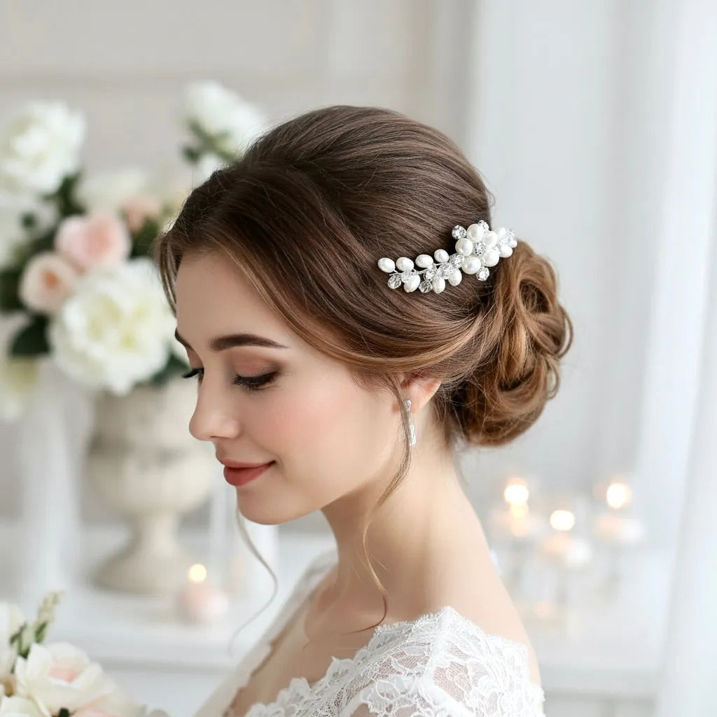 Wedding Hair Accessories - Freshwater Pearl and Crystal Bridal Hair Comb