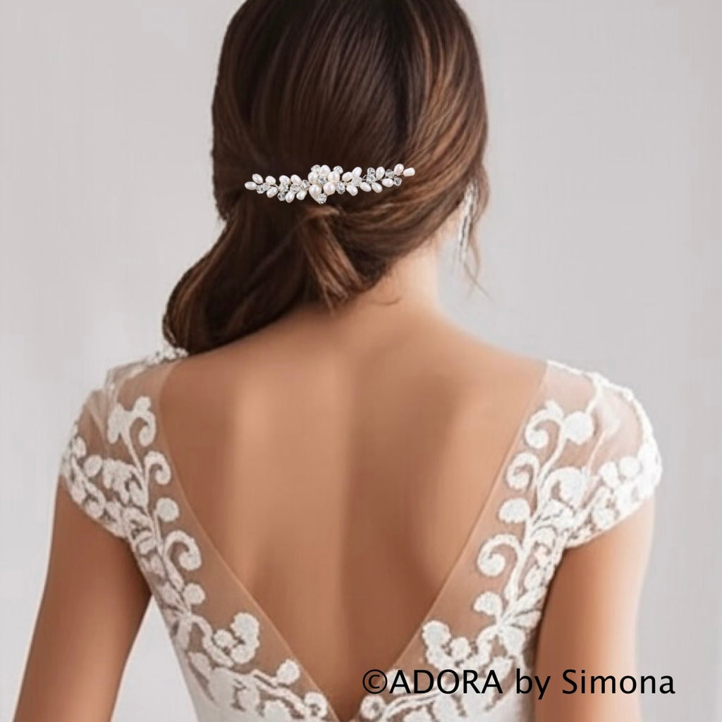 Wedding Hair Accessories - Freshwater Pearl and Crystal Bridal Hair Comb
