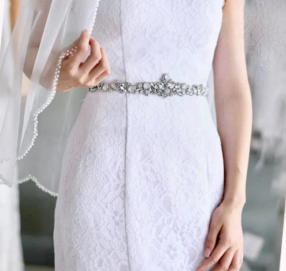 Wedding Accessories - Swarovski Opal Bridal Belt/Sash