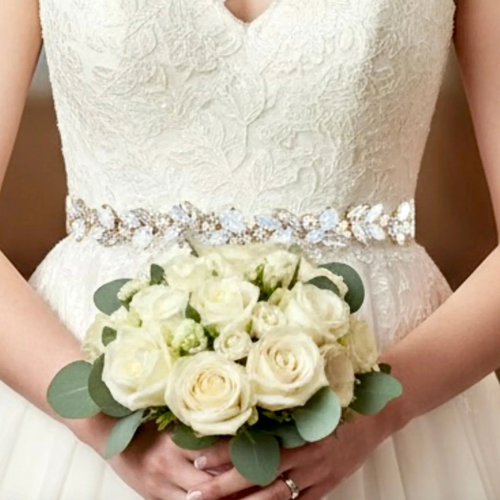 Wedding Accessories | Opal Bridal Belt - Silver & Gold