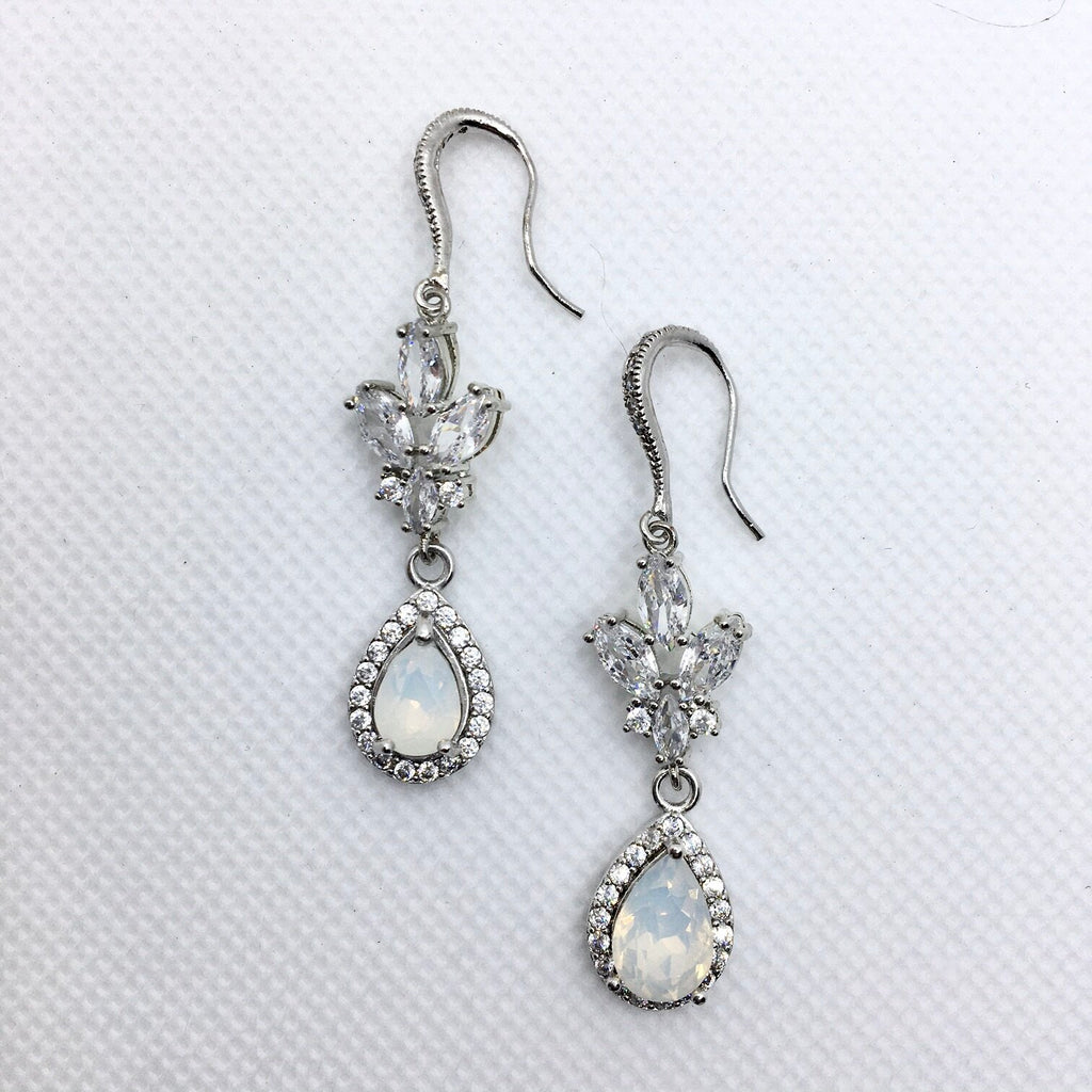 Pearl Wedding Jewelry - Opal Bridal Earrings