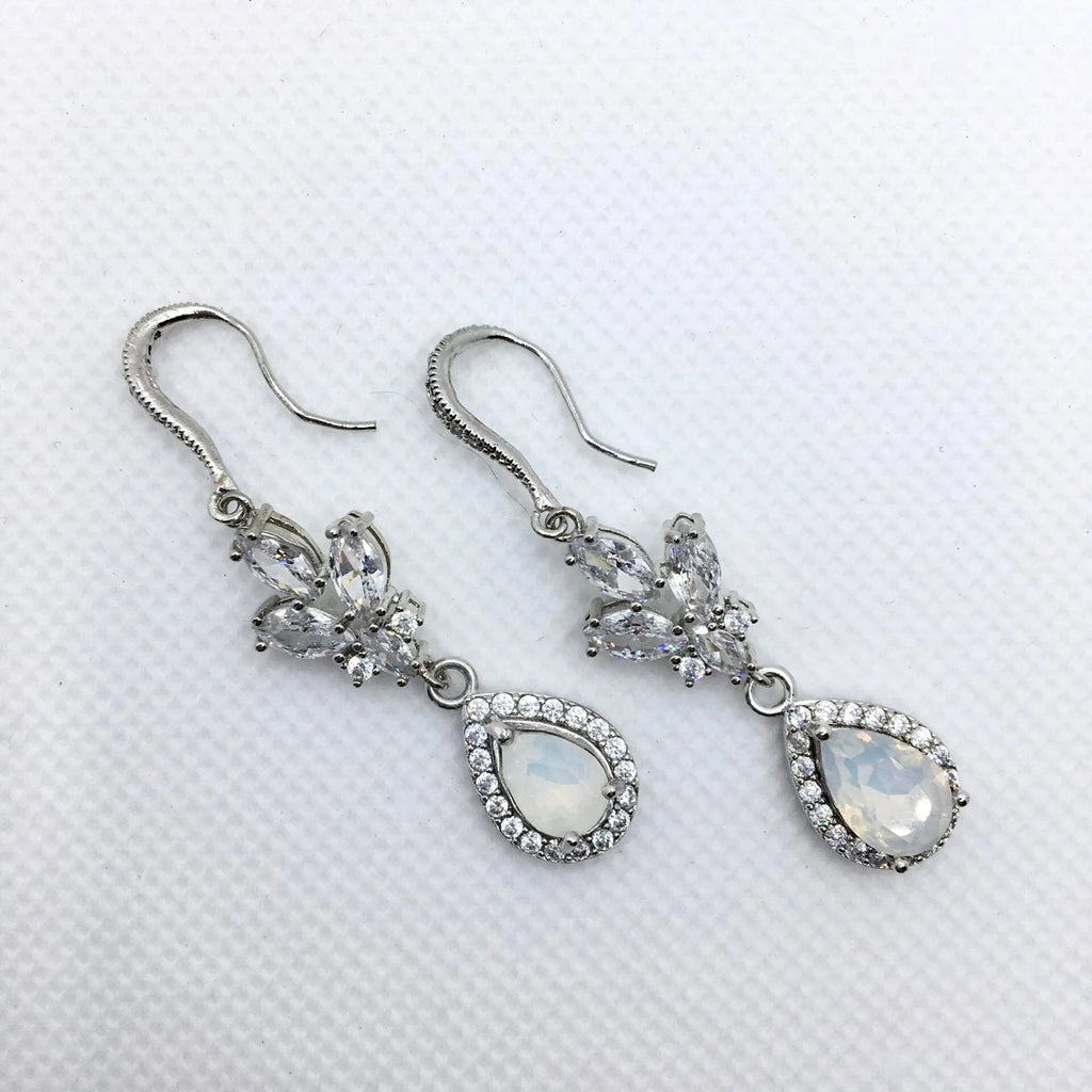 Pearl Wedding Jewelry - Opal Bridal Earrings
