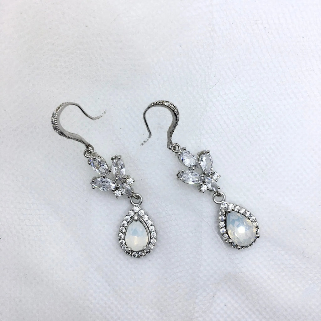 Pearl Wedding Jewelry - Opal Bridal Earrings