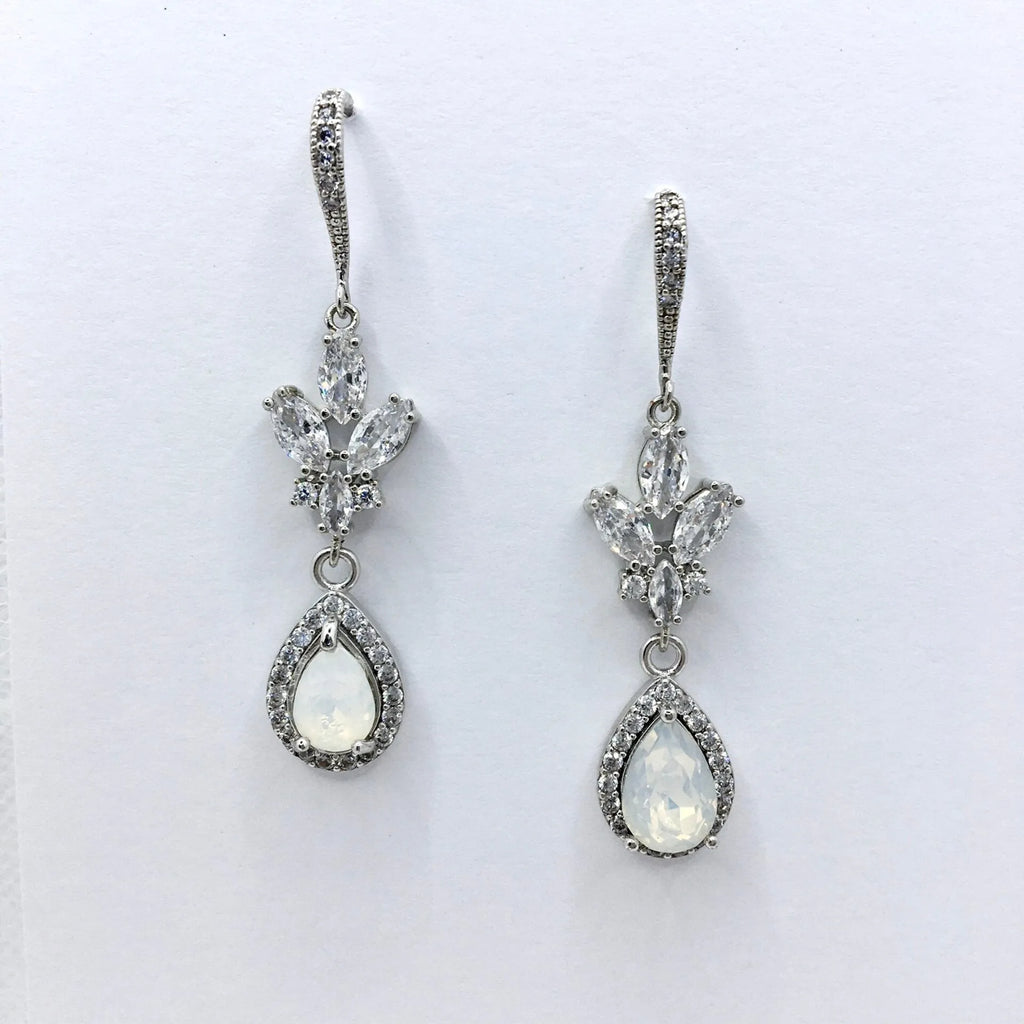 Pearl Wedding Jewelry - Opal Bridal Earrings