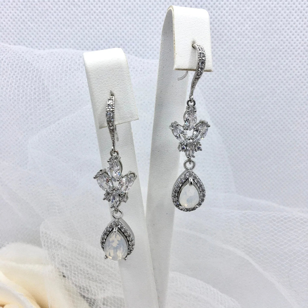 Pearl Wedding Jewelry - Opal Bridal Earrings