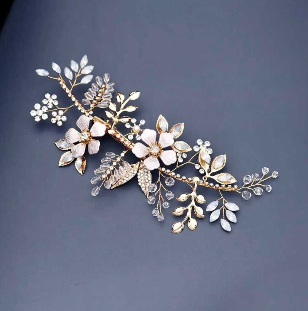 Wedding Hair Accessories - Gold Opal Bridal Hair Clip