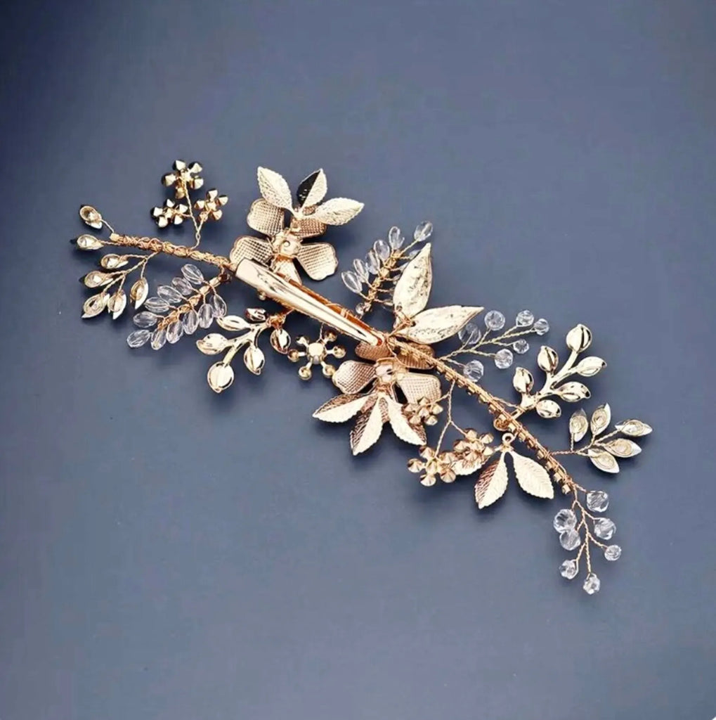 Wedding Hair Accessories - Gold Opal Bridal Hair Clip