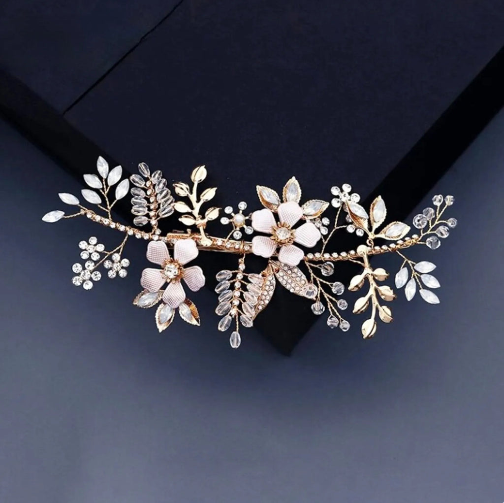 Wedding Hair Accessories - Gold Opal Bridal Hair Clip