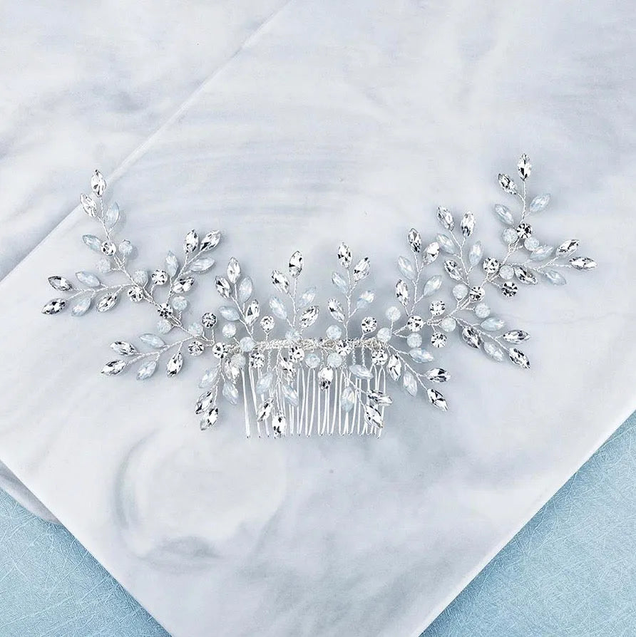 Wedding Hair Accessories -  Opal Bridal Hair Comb