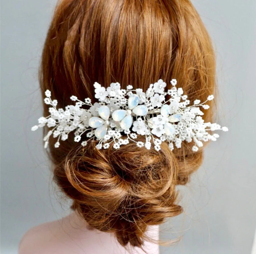 Wedding Hair Accessories - Opal Bridal Hair Comb - Available in Gold and Silver