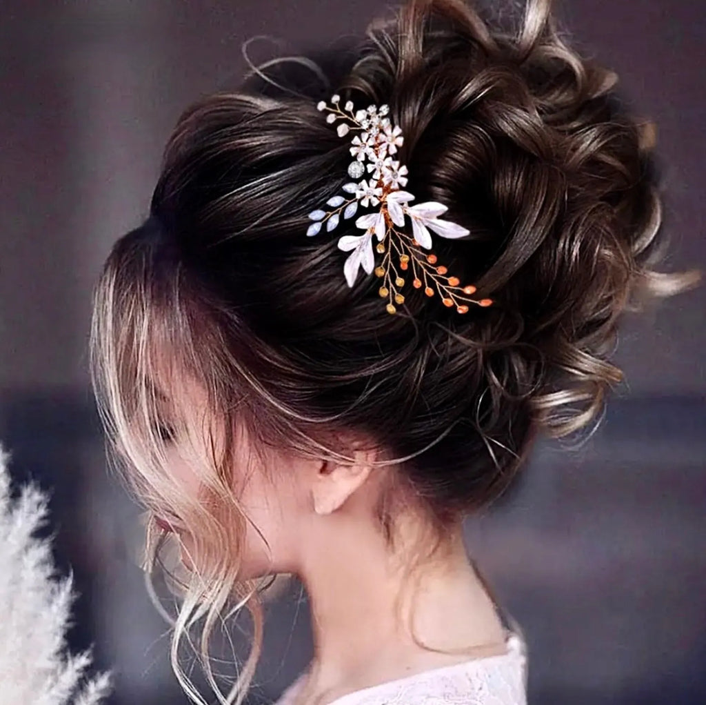Wedding Hair Accessories - Bohemian Crystal Hair Comb - Available in Yellow Gold, Rose Gold and Silver