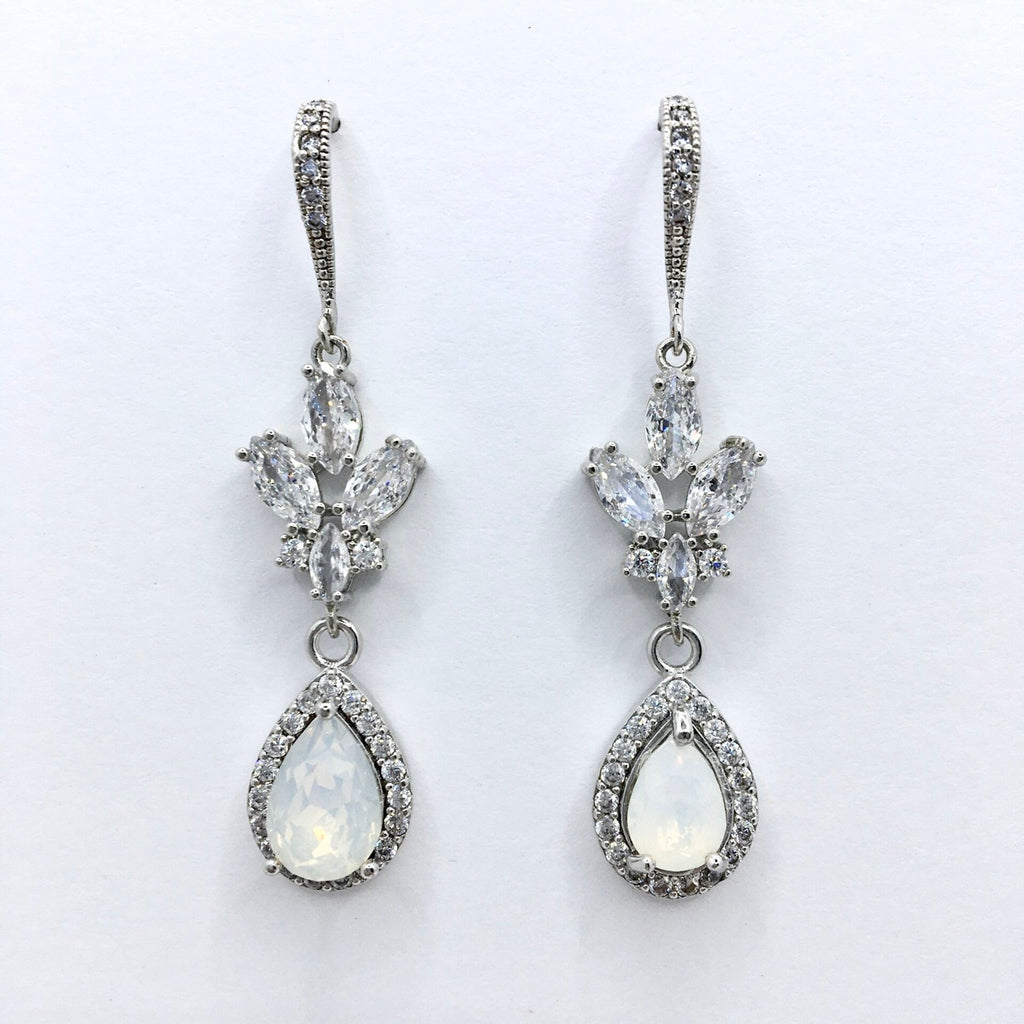 Pearl Wedding Jewelry - Opal Bridal Earrings