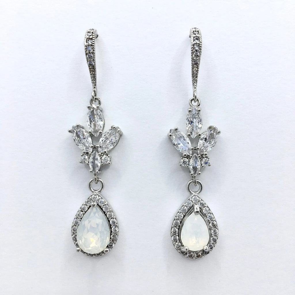 Pearl Wedding Jewelry - Opal Bridal Earrings