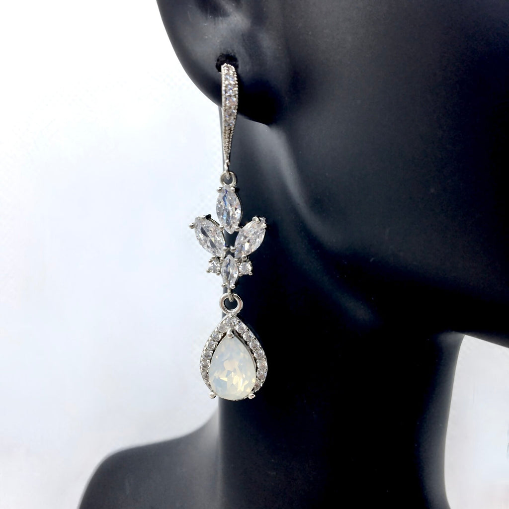 Pearl Wedding Jewelry - Opal Bridal Earrings
