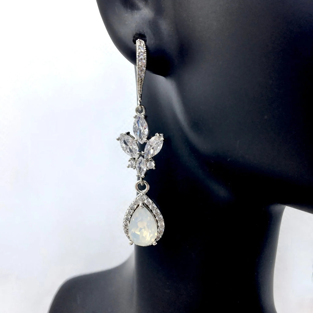 Pearl Wedding Jewelry - Opal Bridal Earrings