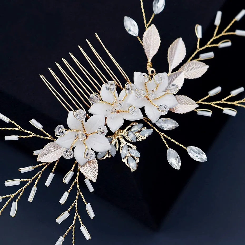 Wedding Hair Accessories - Opal Bridal Hair Comb and Pin Set