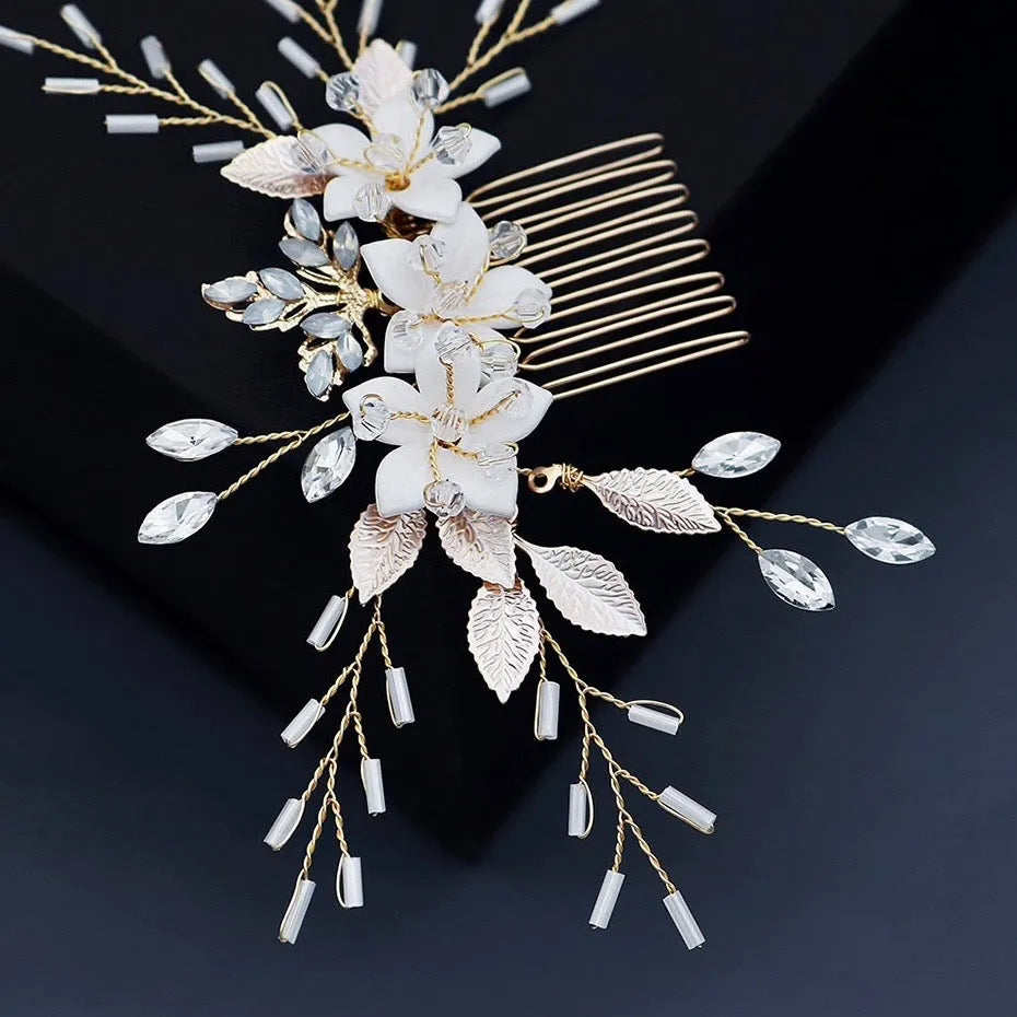 Wedding Hair Accessories - Opal Bridal Hair Comb and Pin Set