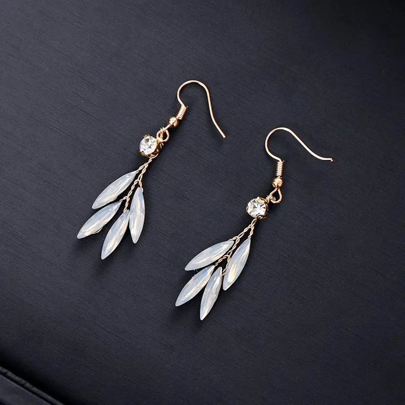 Wedding Hair Accessories - Gold Opal Bridal Headband/Hair Vine With Matching Earrings