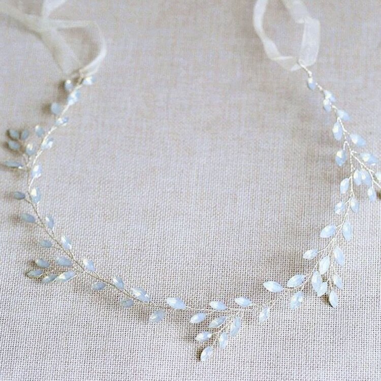 Wedding Hair Accessories - Opal Bridal Headband Vine - Available in Gold and Silver