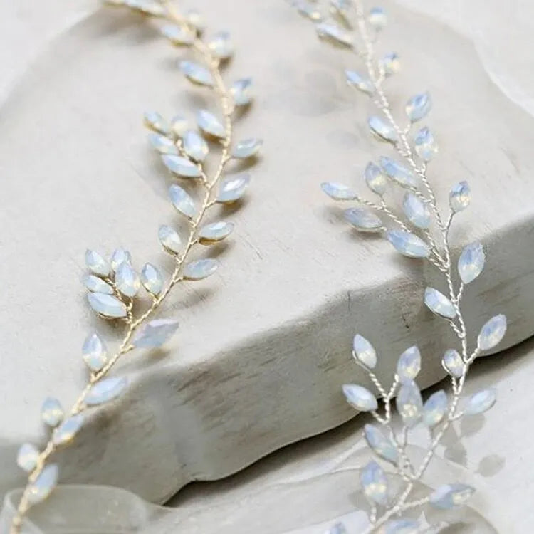 Wedding Hair Accessories - Opal Bridal Headband Vine - Available in Gold and Silver
