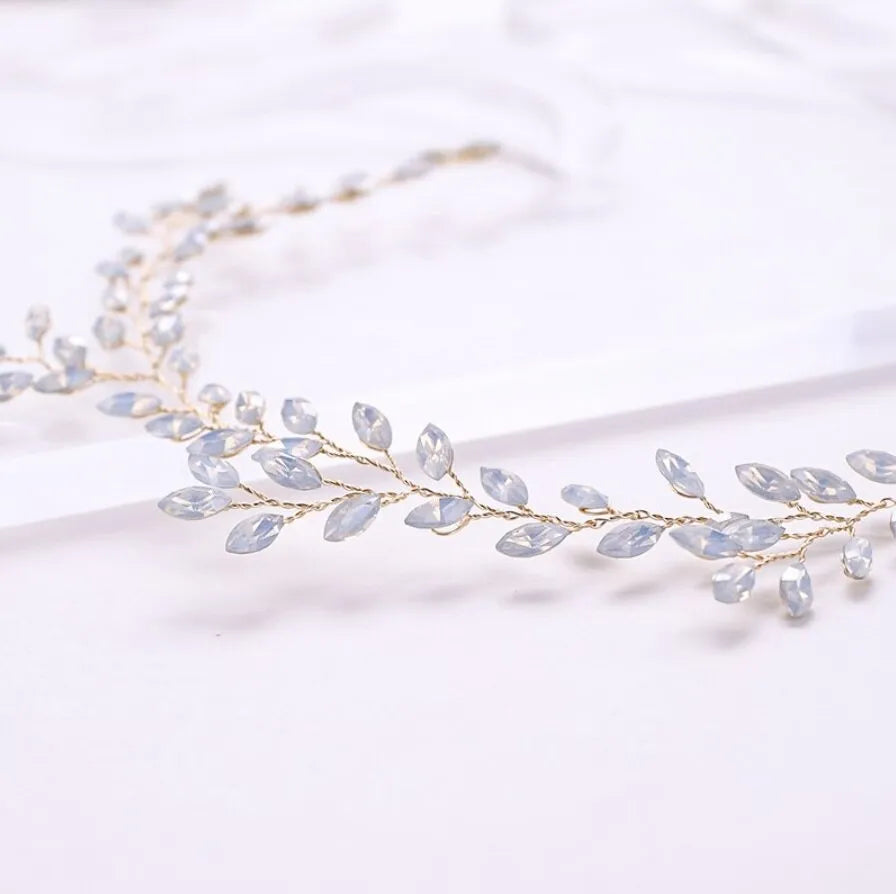 Wedding Hair Accessories - Opal Bridal Headband Vine - Available in Gold and Silver