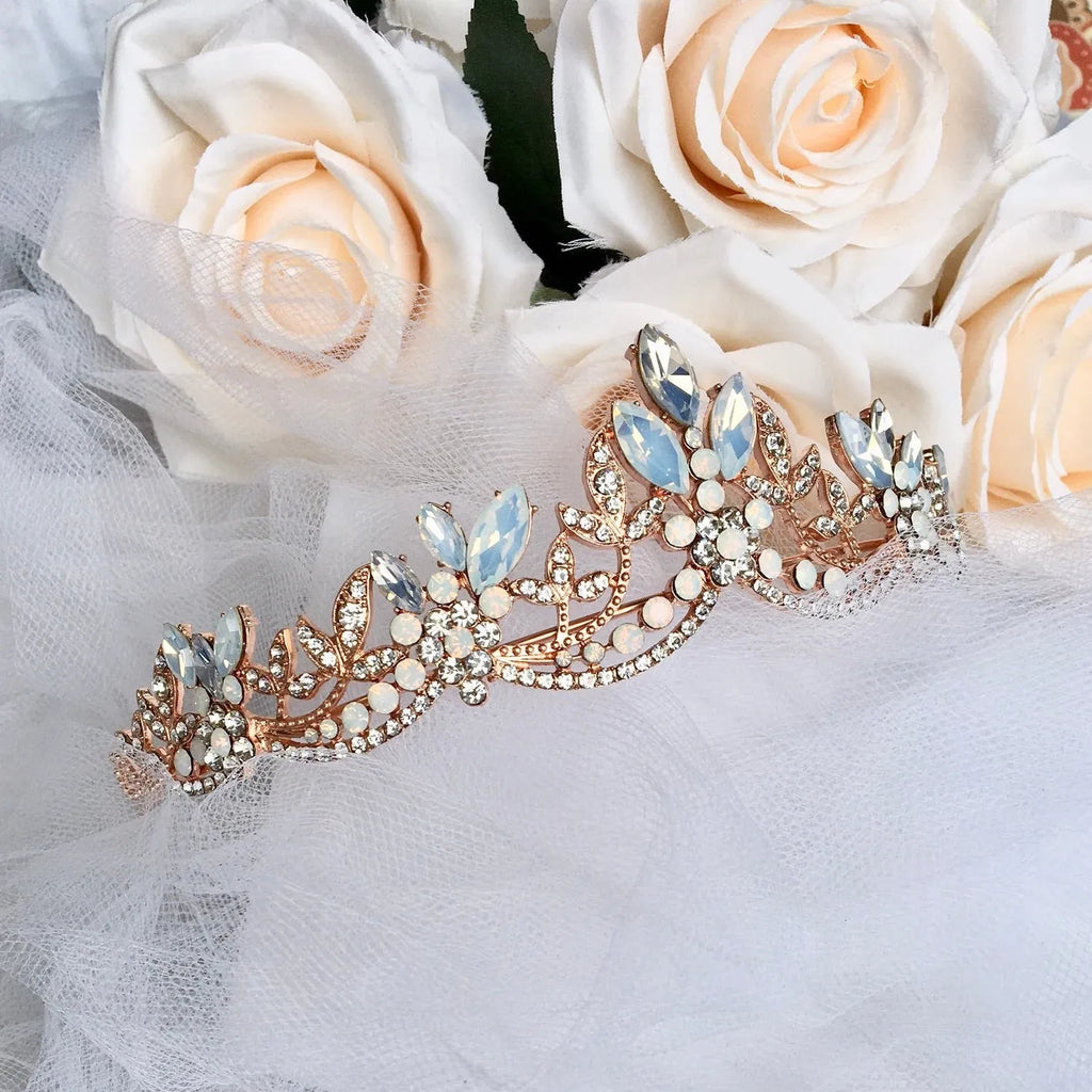 Wedding Hair Accessories - Opal Bridal Tiara - Available in Silver and Rose Gold
