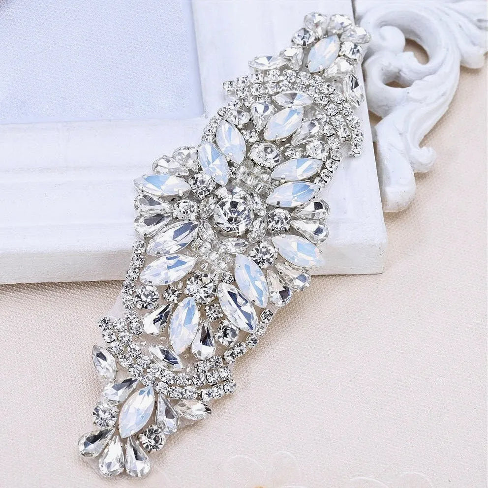 Wedding Accessories - Swarovski Opal and Pearl Bridal Belt/Sash