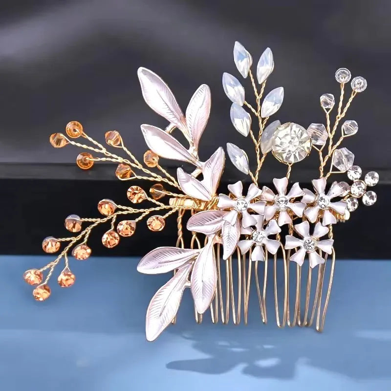 Wedding Hair Accessories - Bohemian Crystal Hair Comb - Available in Yellow Gold, Rose Gold and Silver