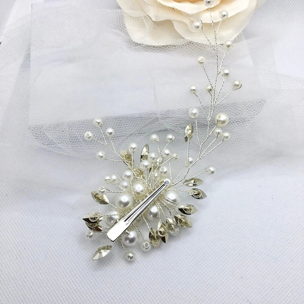 Wedding Hair Accessories -  Opal and Pearl Bridal Hair Clip / Vine