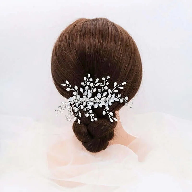 Wedding Hair Accessories -  Opal and Pearl Bridal Hair Comb